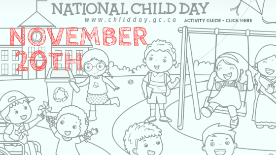 colouring page with children for National Child Day November 20th